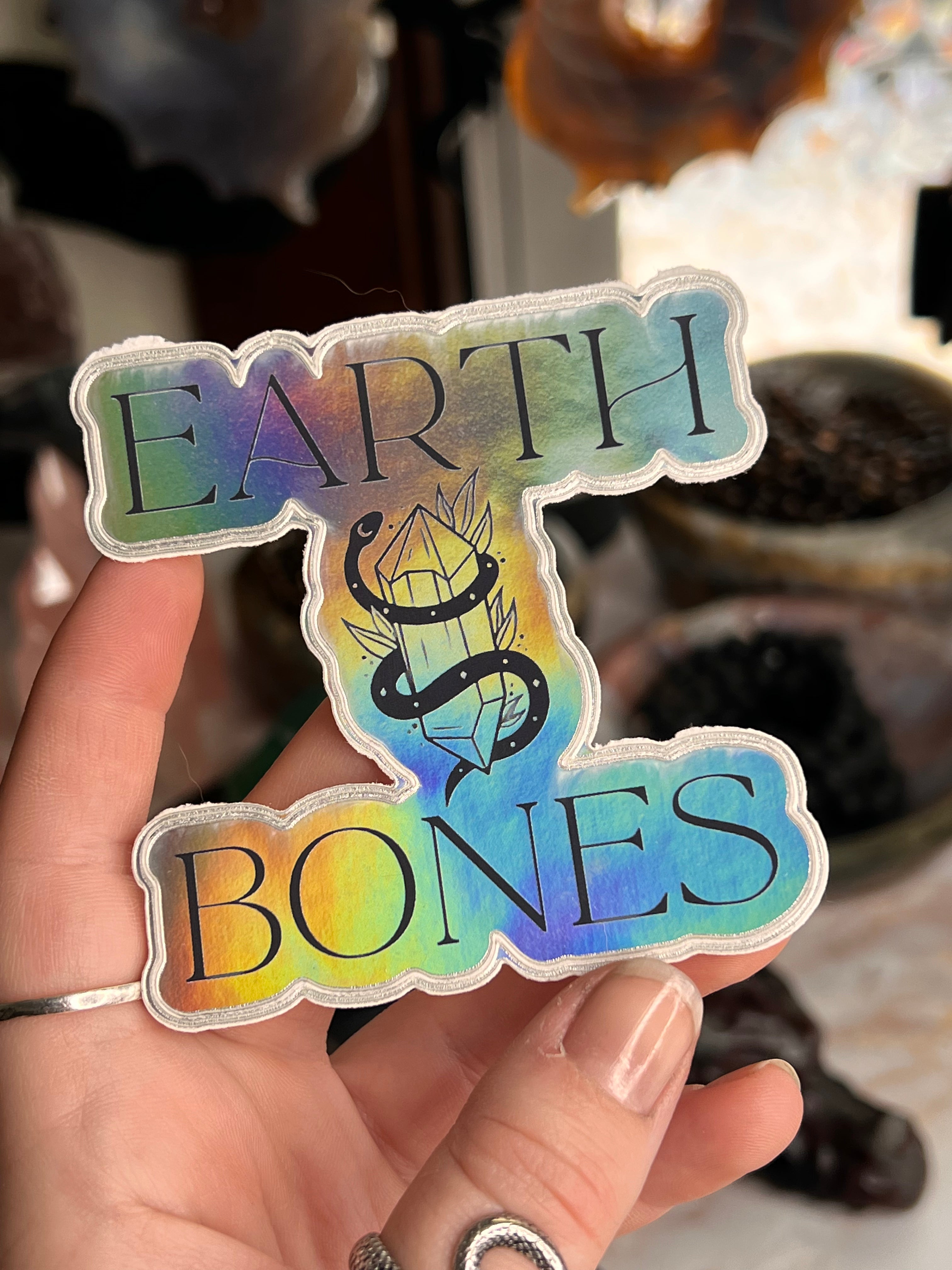 Earth Bones Logo Holographic Sticker