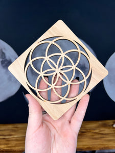 Seed Of Life Coasters/Tower Stand